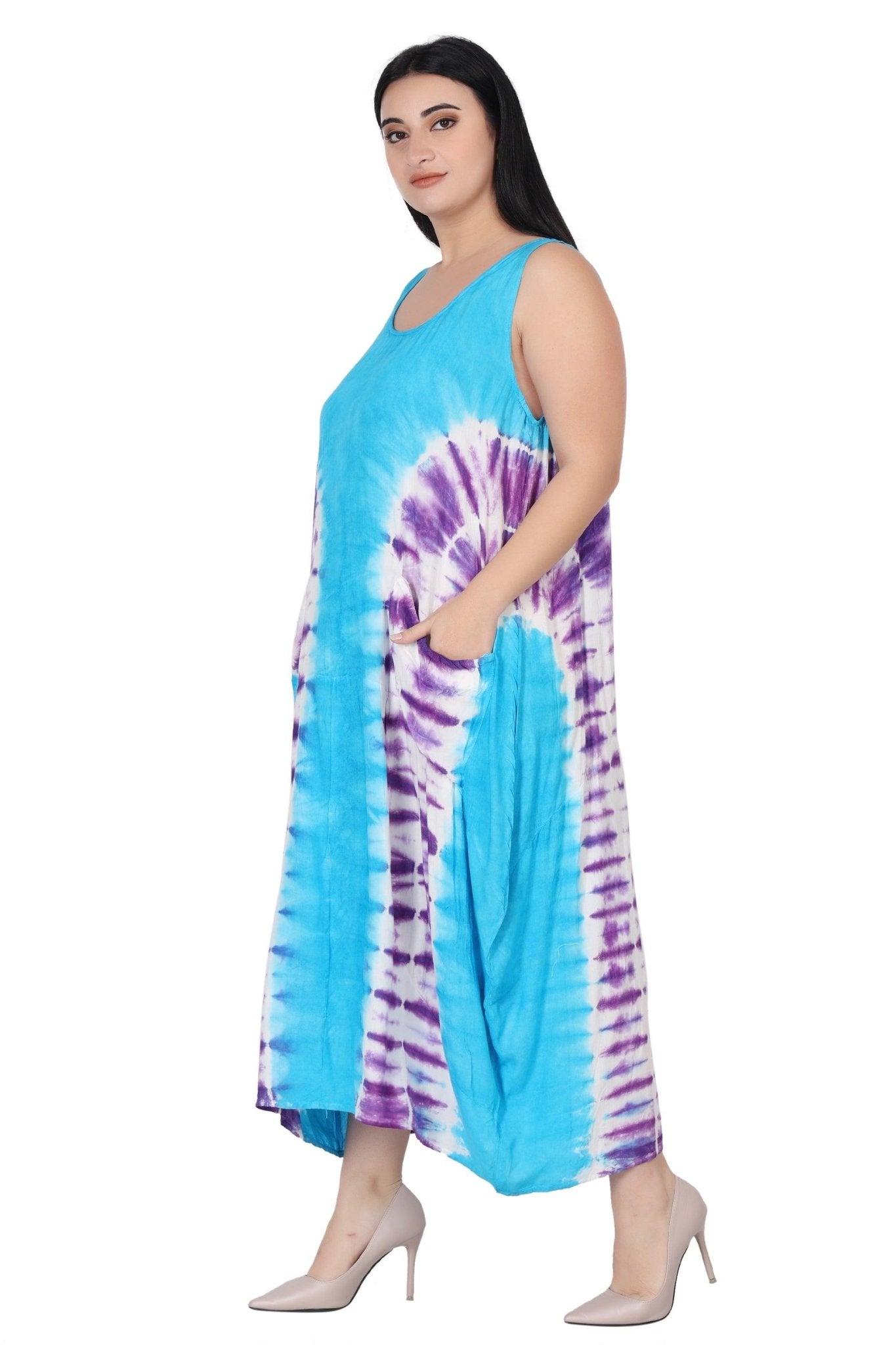 Ankle Length Tie Dye Dress w/ Pockets 522123 - Advance Apparels Inc
