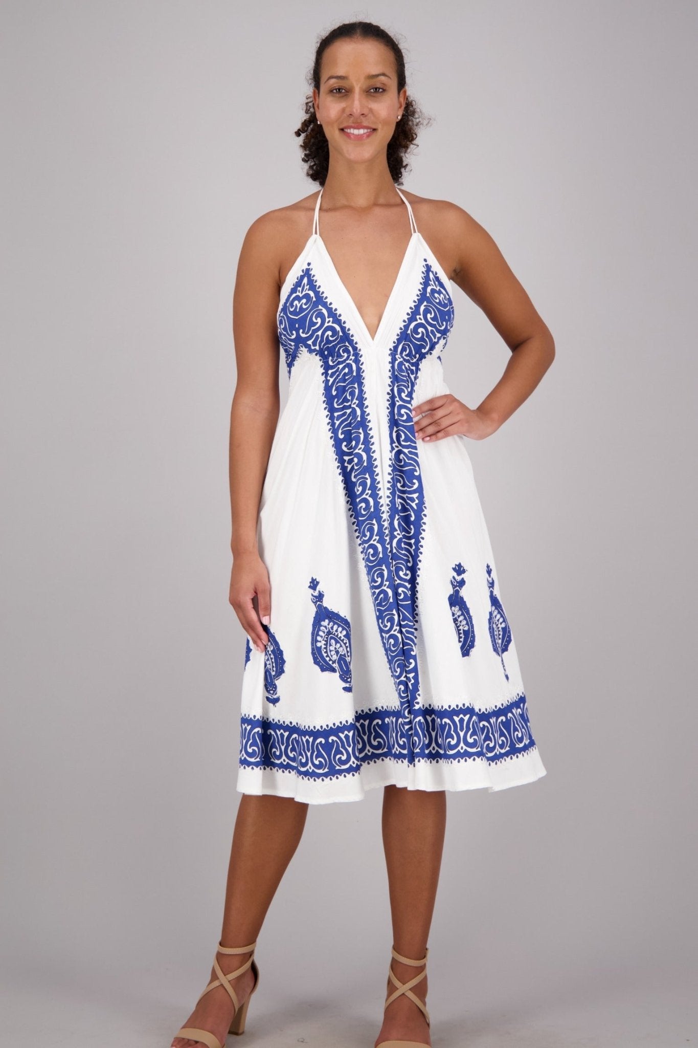 Batik Block Print Halter Dress 1966 - Advance Apparels Inc