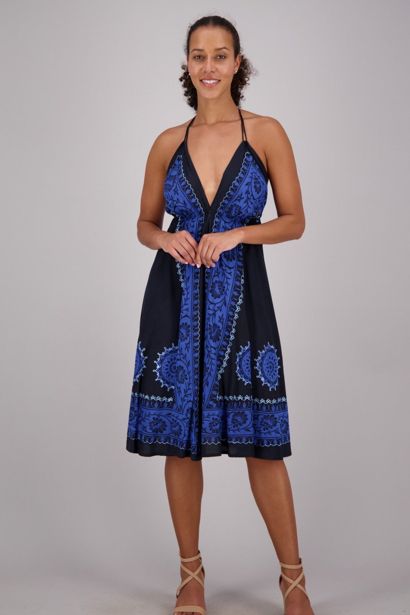 Batik Block Print Halter Dress 1967 - Advance Apparels Inc