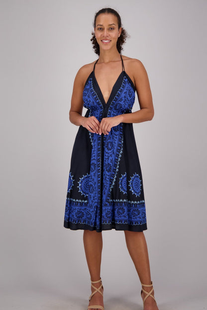 Batik Block Print Halter Dress 1967 - Advance Apparels Inc