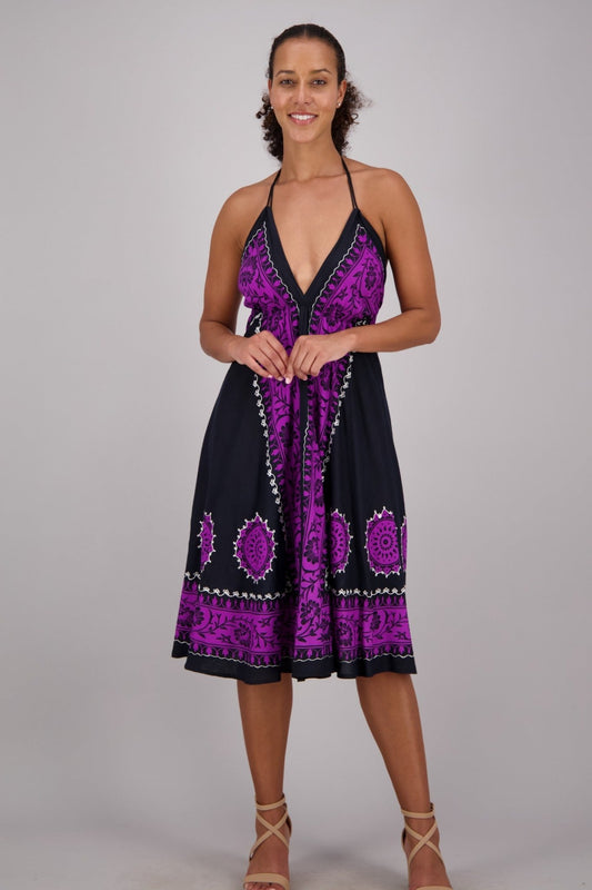 Batik Block Print Halter Dress 1967 - Advance Apparels Inc