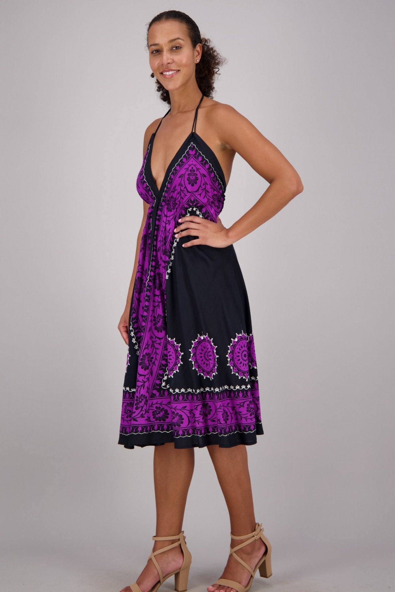 Batik Block Print Halter Dress 1967 - Advance Apparels Inc