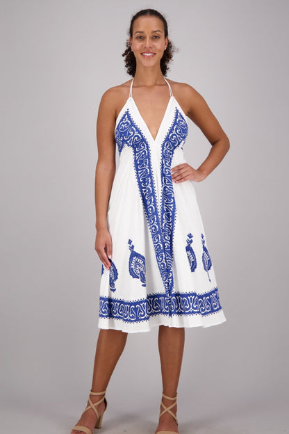 Batik Block Print Halter Dress 1967 - Advance Apparels Inc