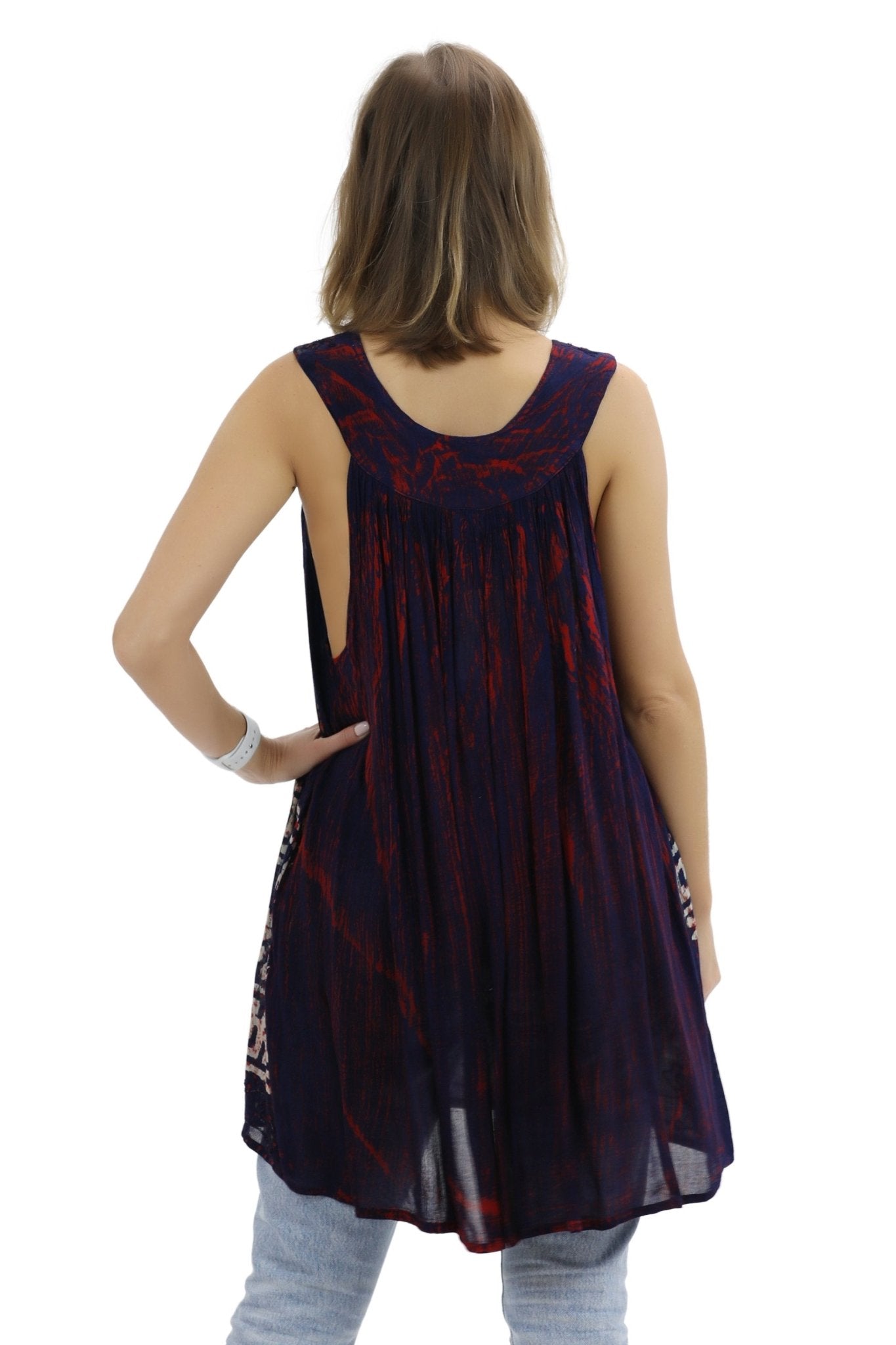 Batik Border Print V-Neck Tank Top 92 - Advance Apparels Inc