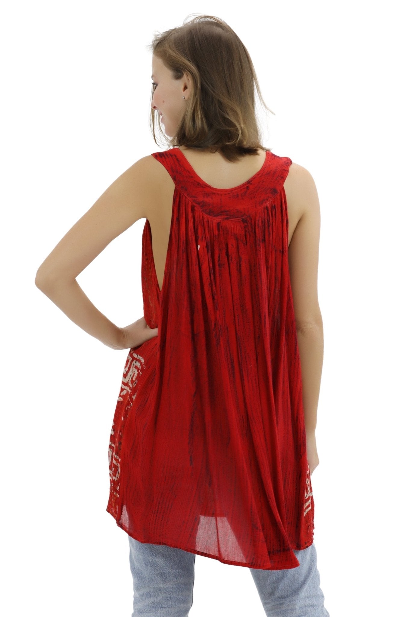 Batik Border Print V-Neck Tank Top 92 - Advance Apparels Inc