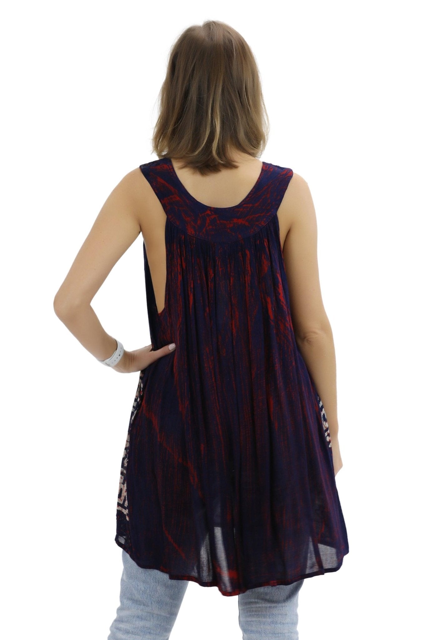 Batik Border Print V-Neck Tank Top 92 - Advance Apparels Inc