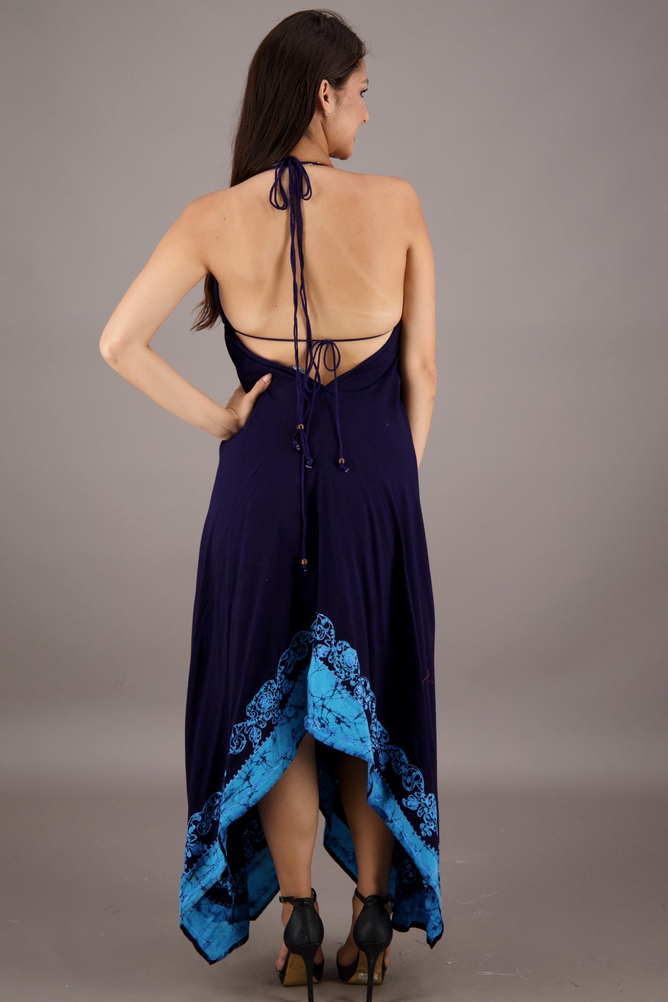Black Halter Batik Dress 145720 - Advance Apparels Inc