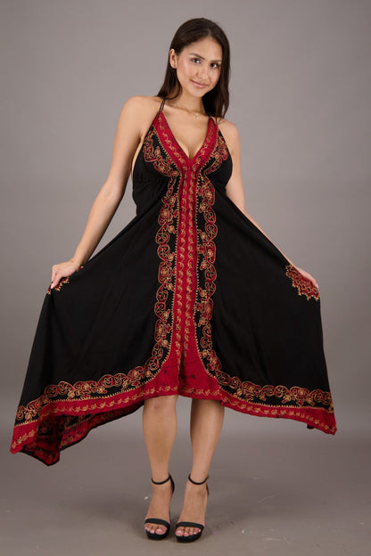 Black Halter Batik Dress 145720 - Advance Apparels Inc