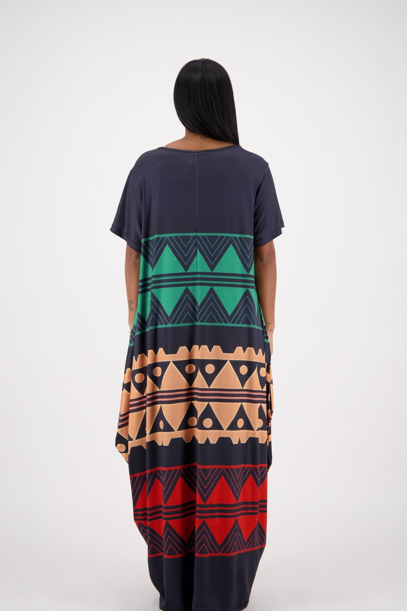 Black/Red/Green Tribal Print Kaftan CH8864 - Advance Apparels Inc