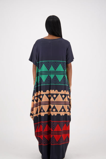 Black/Red/Green Tribal Print Kaftan CH8864 - Advance Apparels Inc