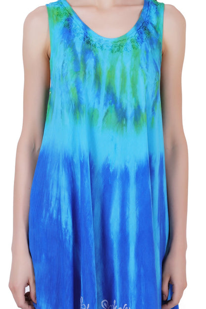 Block Print Tie Dye Maxi Dress 482104 - Advance Apparels Inc