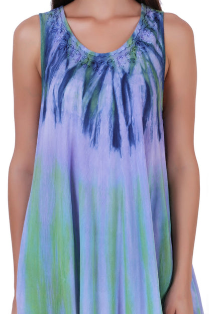 Block Print Tie Dye Maxi Dress 482104 - Advance Apparels Inc
