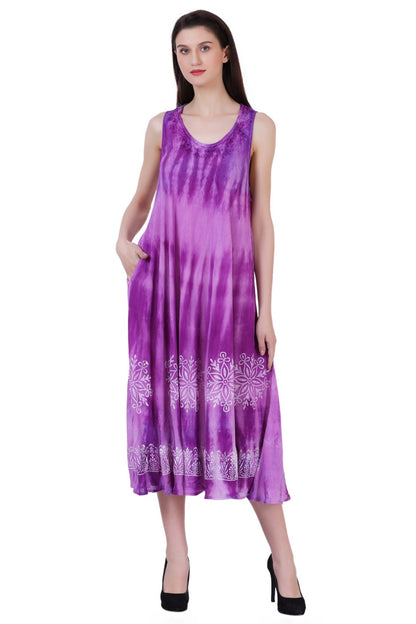 Block Print Tie Dye Maxi Dress 482104 - Advance Apparels Inc