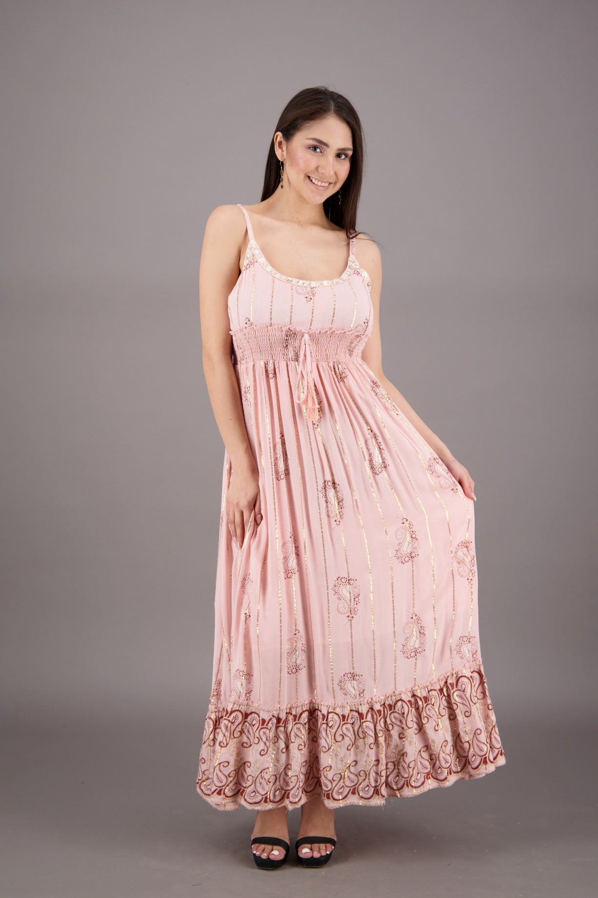 paisley bridesmaid dresses Cicinia Halter Ruffles Sleeveless Zipper Back Chiffon Long Bridesmaid Dress, Dark_Navy