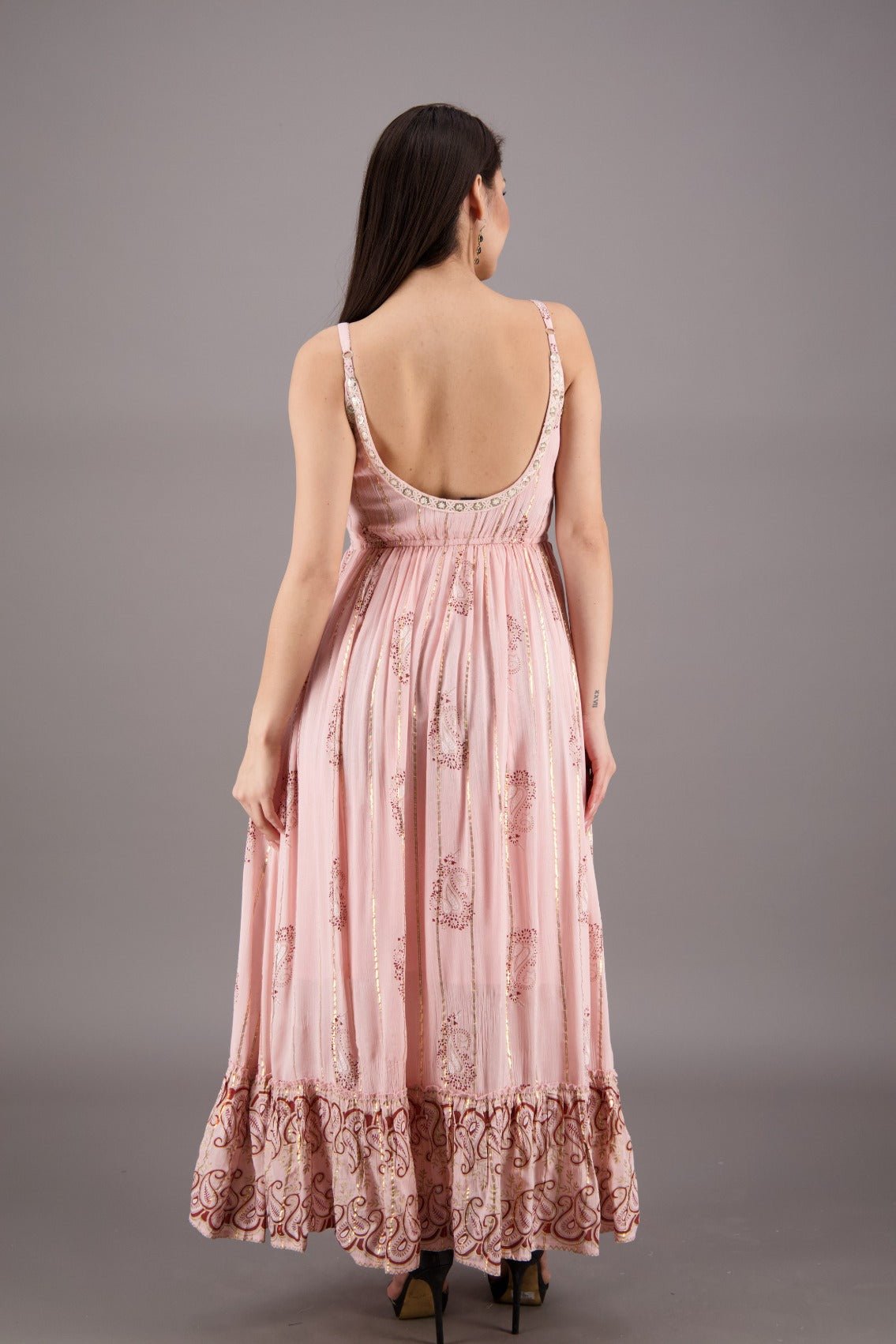paisley bridesmaid dresses Later Days Cami Strap Maxi Dress Paisley Blue