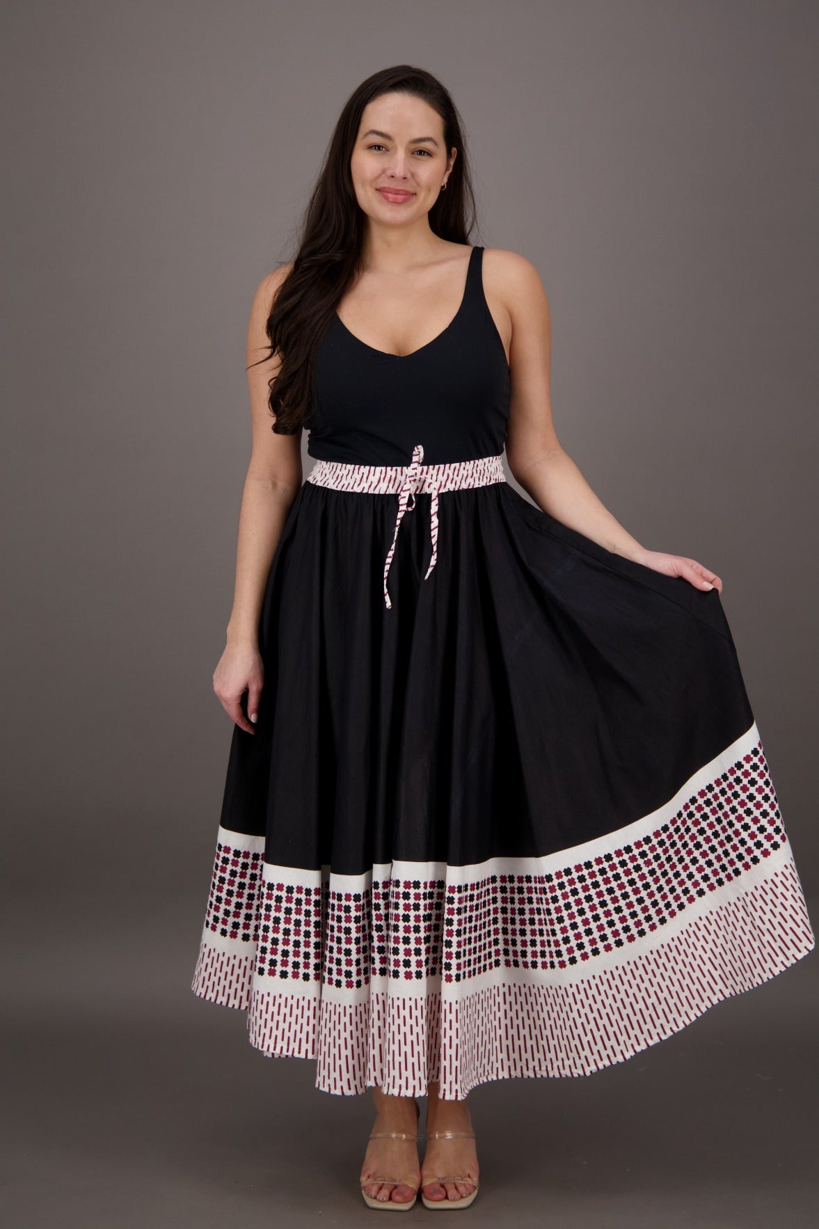 Border Print Maxi Skirt SK609 - Advance Apparels Inc