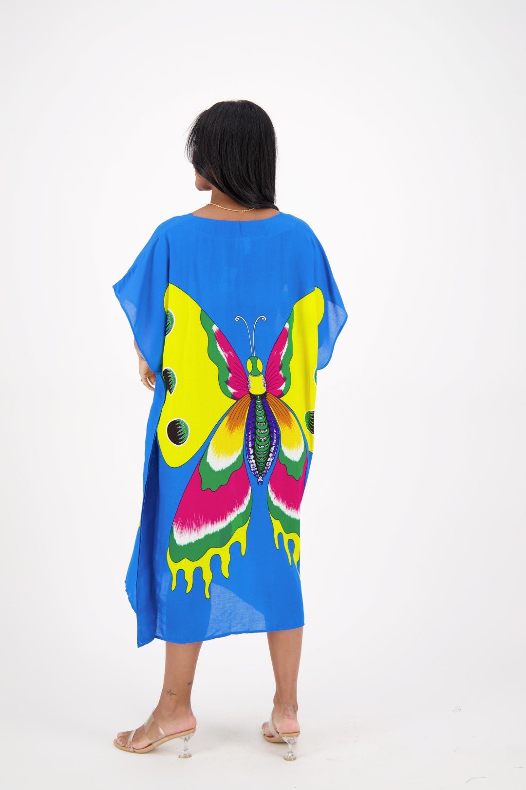 Butterfly Print Long Kaftan TH2035 - Advance Apparels Inc