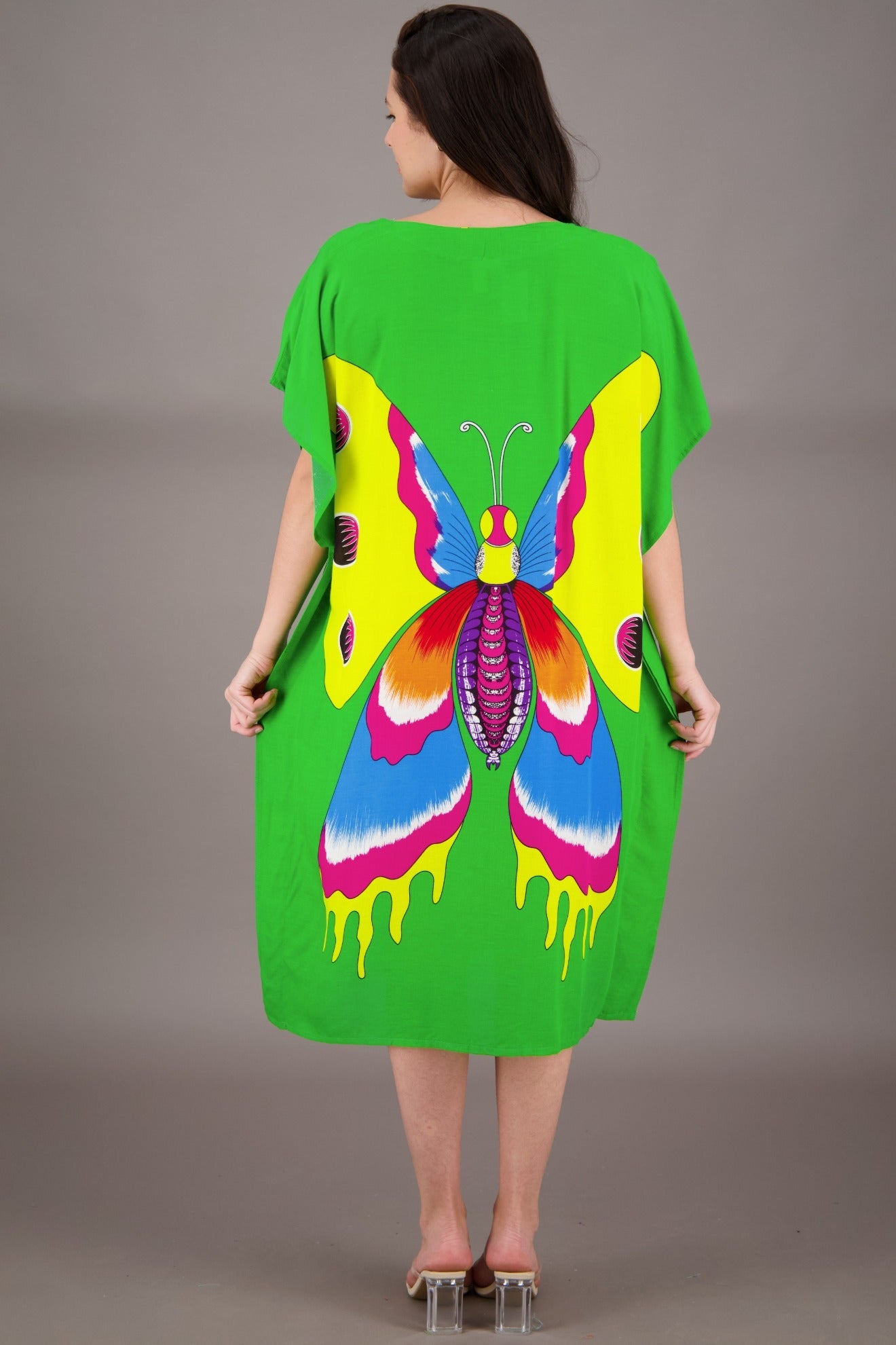 Butterfly Print Long Kaftan TH2035 - Advance Apparels Inc