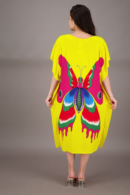 Butterfly Print Long Kaftan TH2035 - Advance Apparels Inc