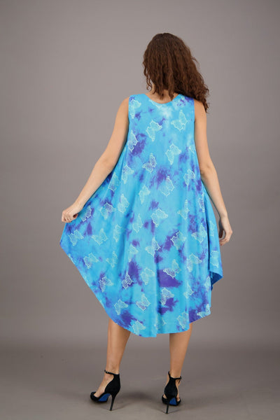 Butterfly Print Tie Dye Resort Dress 17143 - Advance Apparels Inc