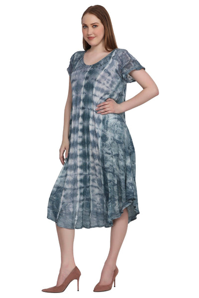 Cap Sleeve Tie Dye Dress 522185-SLV - Advance Apparels Inc