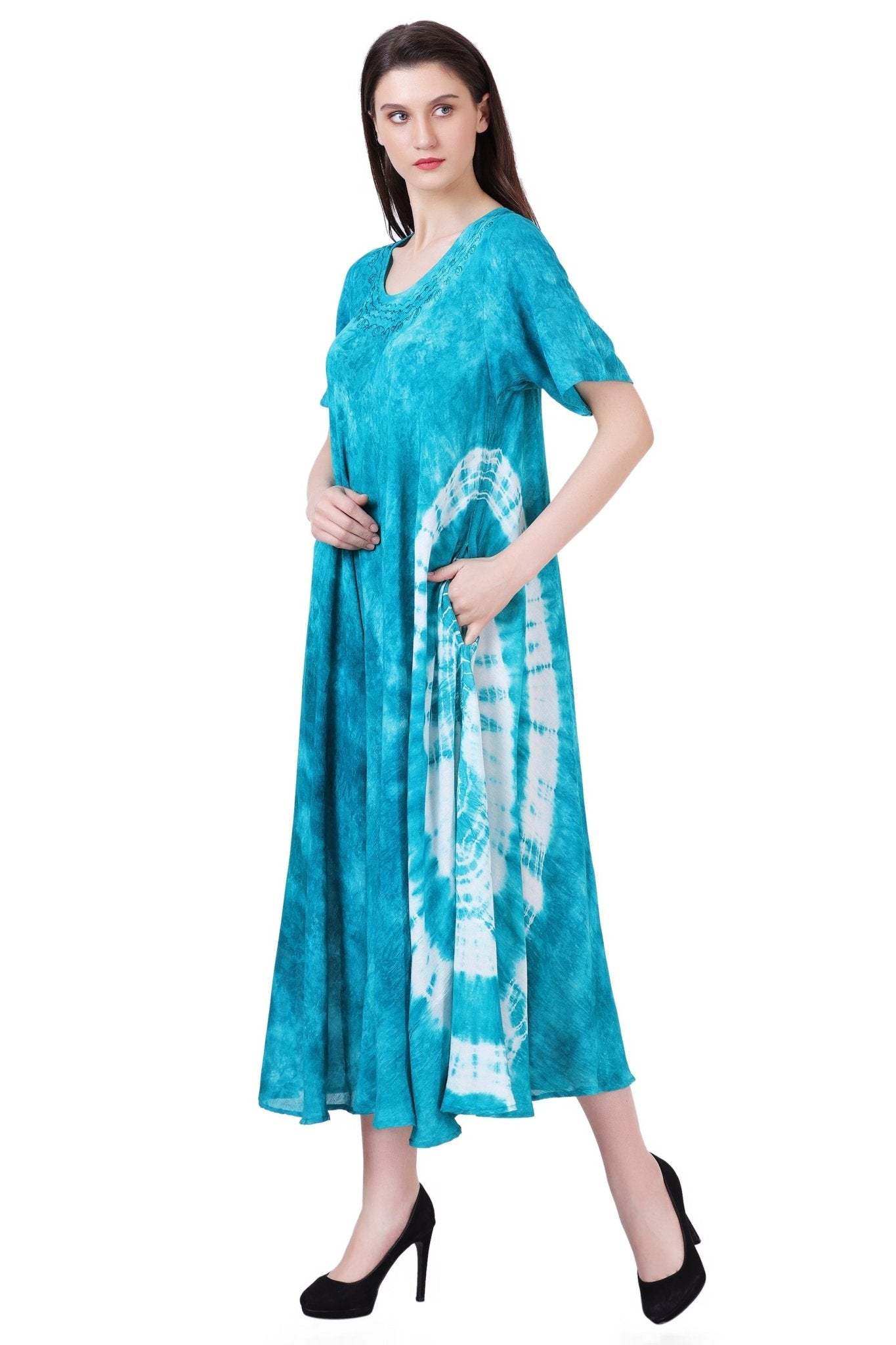 Capri Long Length Tie Dye Dress w/ Sleeves 522101 - Advance Apparels Inc