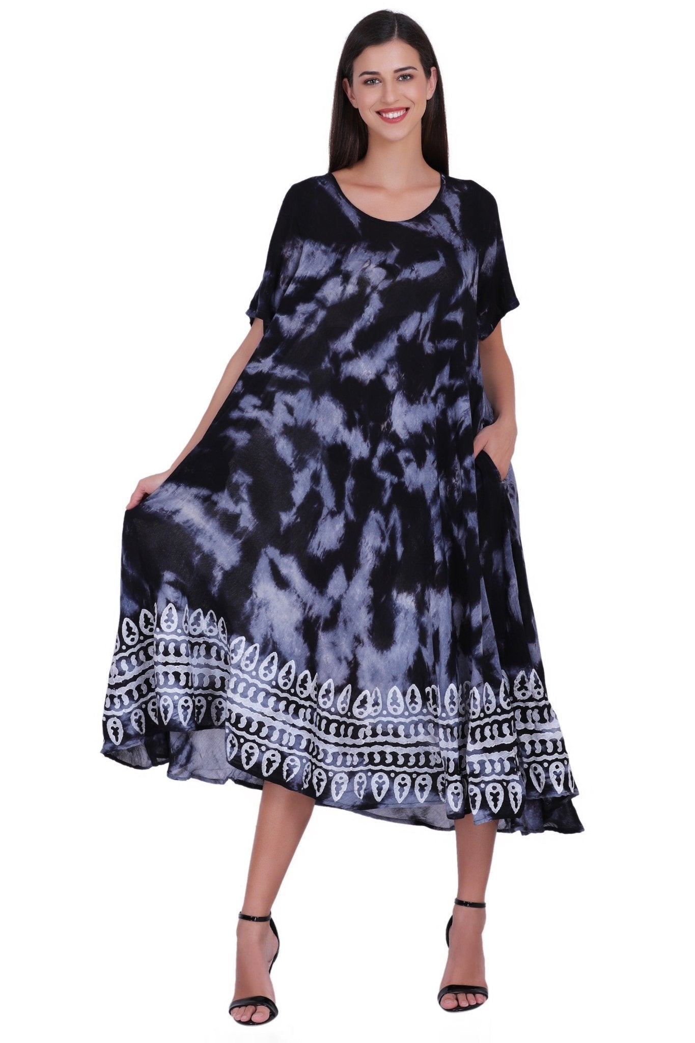 Capri Long Length Tie Dye Dress w/ Sleeves 522102 - Advance Apparels Inc