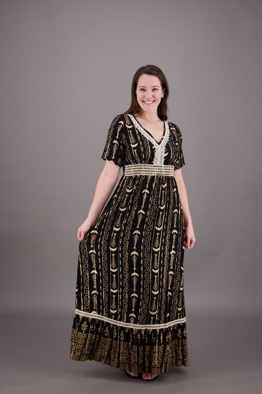 Celestial Tiered Maxi Dress 24919 - Advance Apparels Inc