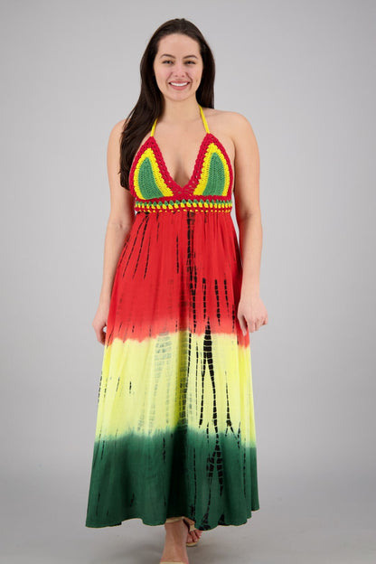 Crochet Rasta Halter Dress 194561 – Advance Apparels Inc