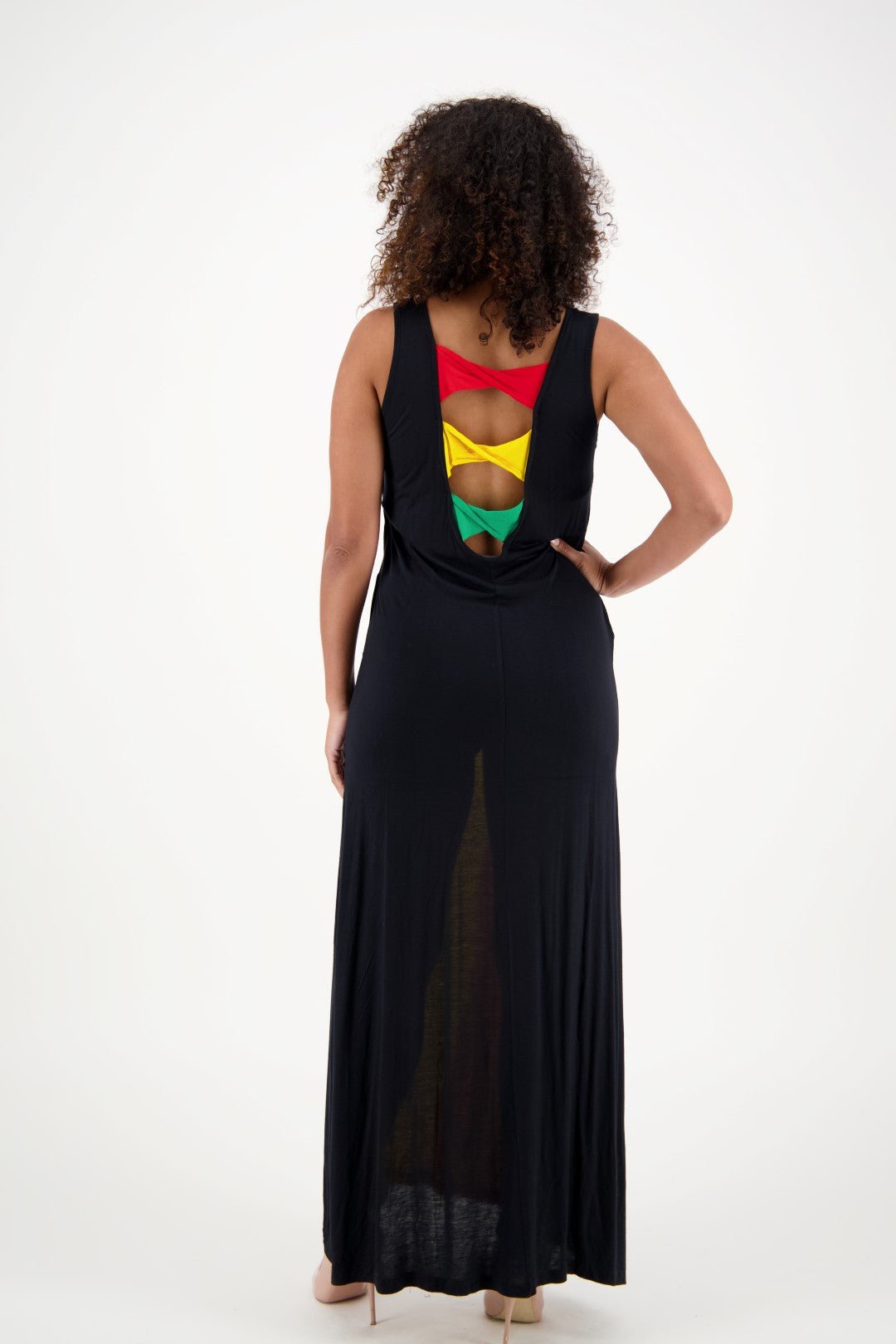 Cutout Back Rasta Maxi Dress R-483 - Advance Apparels Inc