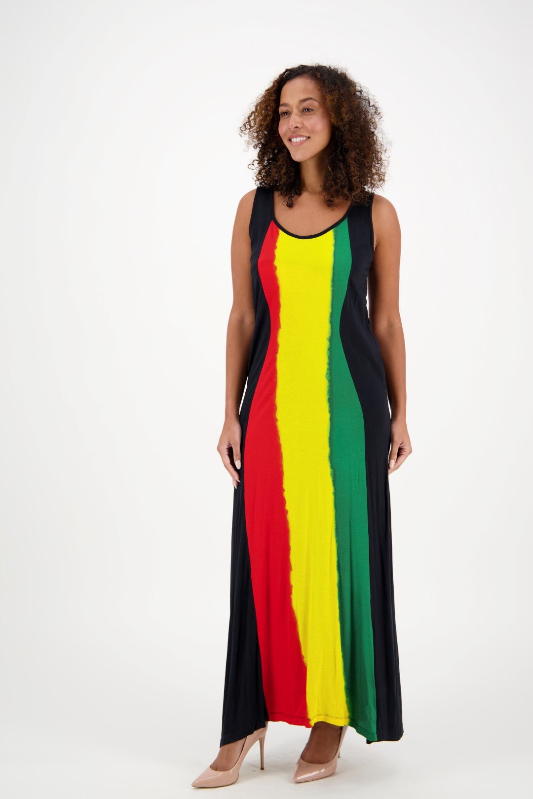 Cutout Back Rasta Maxi Dress R-483 - Advance Apparels Inc