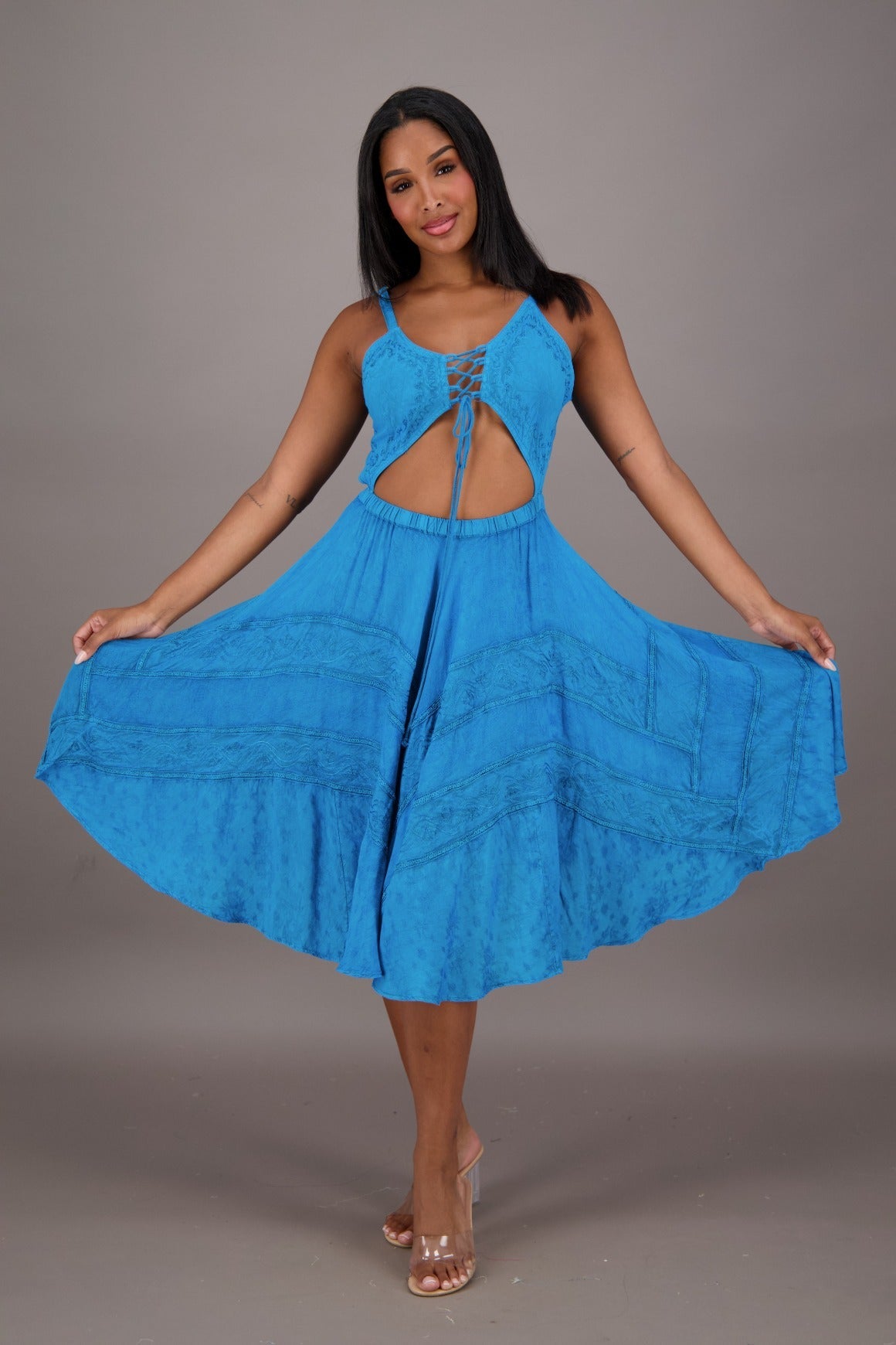 Cutout Renaissance Dress ADS - 24338 - Advance Apparels Inc