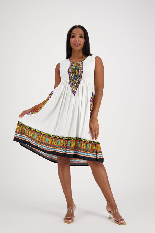 Dashiki Print Tank Dress 3639 - Advance Apparels Inc