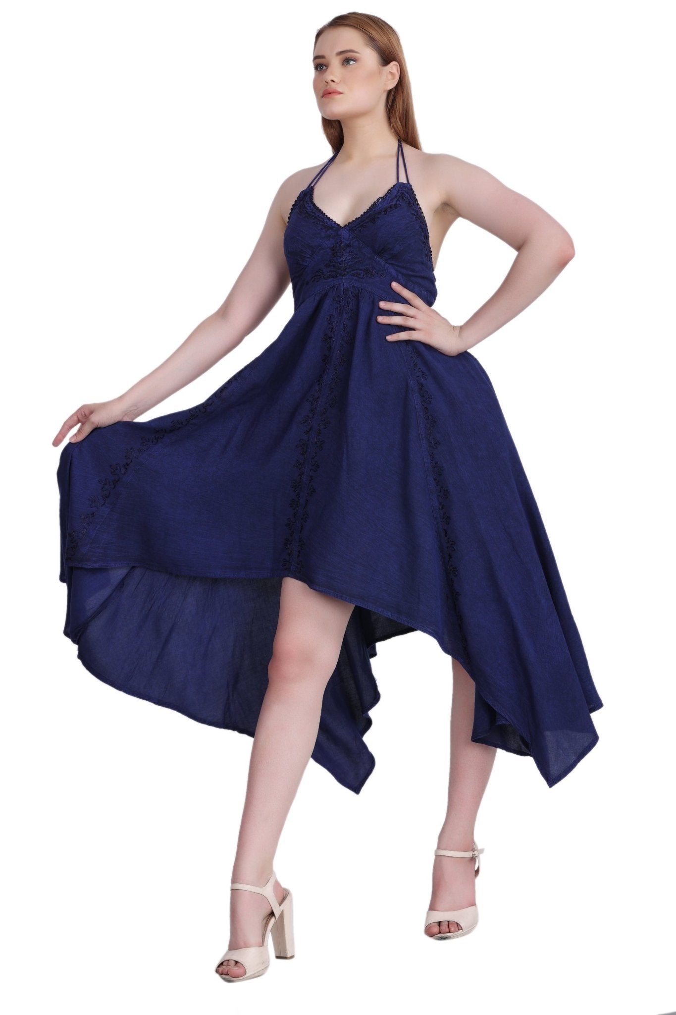 Elastic Back Acid Wash Dress (S/M - 1X/2X) 4 Colors ADL - 30332 - Advance Apparels Inc