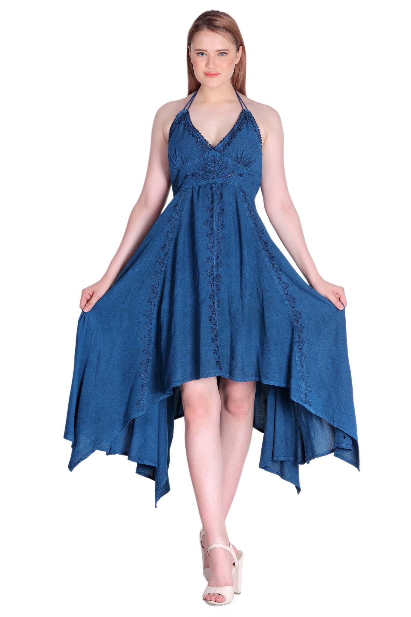Elastic Back Acid Wash Dress (S/M - 1X/2X) 4 Colors ADL - 30332 - Advance Apparels Inc