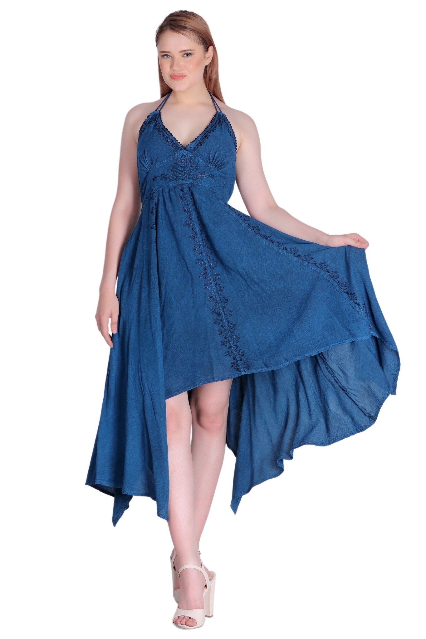 Elastic Back Acid Wash Dress (S/M - 1X/2X) 4 Colors ADL - 30332 - Advance Apparels Inc