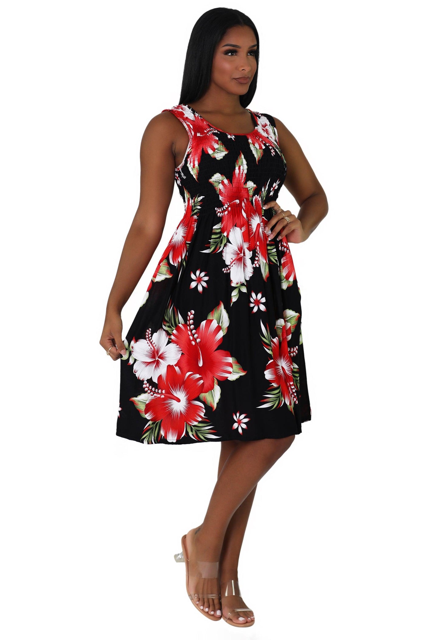 Floral Print Bali Inspired House Dress TH2094 - Advance Apparels Inc