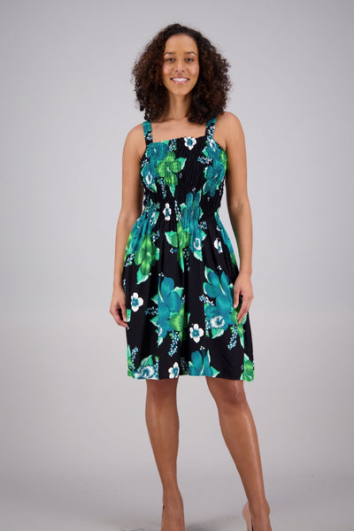 Floral Print Smock Dress One Size Fits Most TH2023 - Advance Apparels Inc