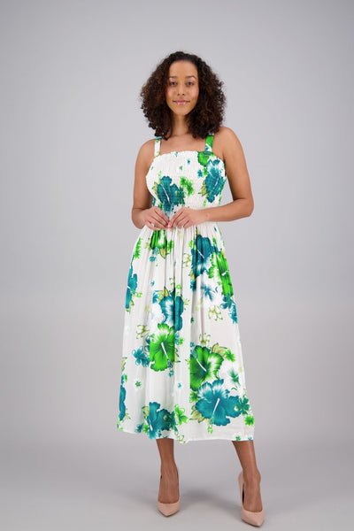 Floral Print Smock Dress One Size Fits Most TH2024 - Advance Apparels Inc