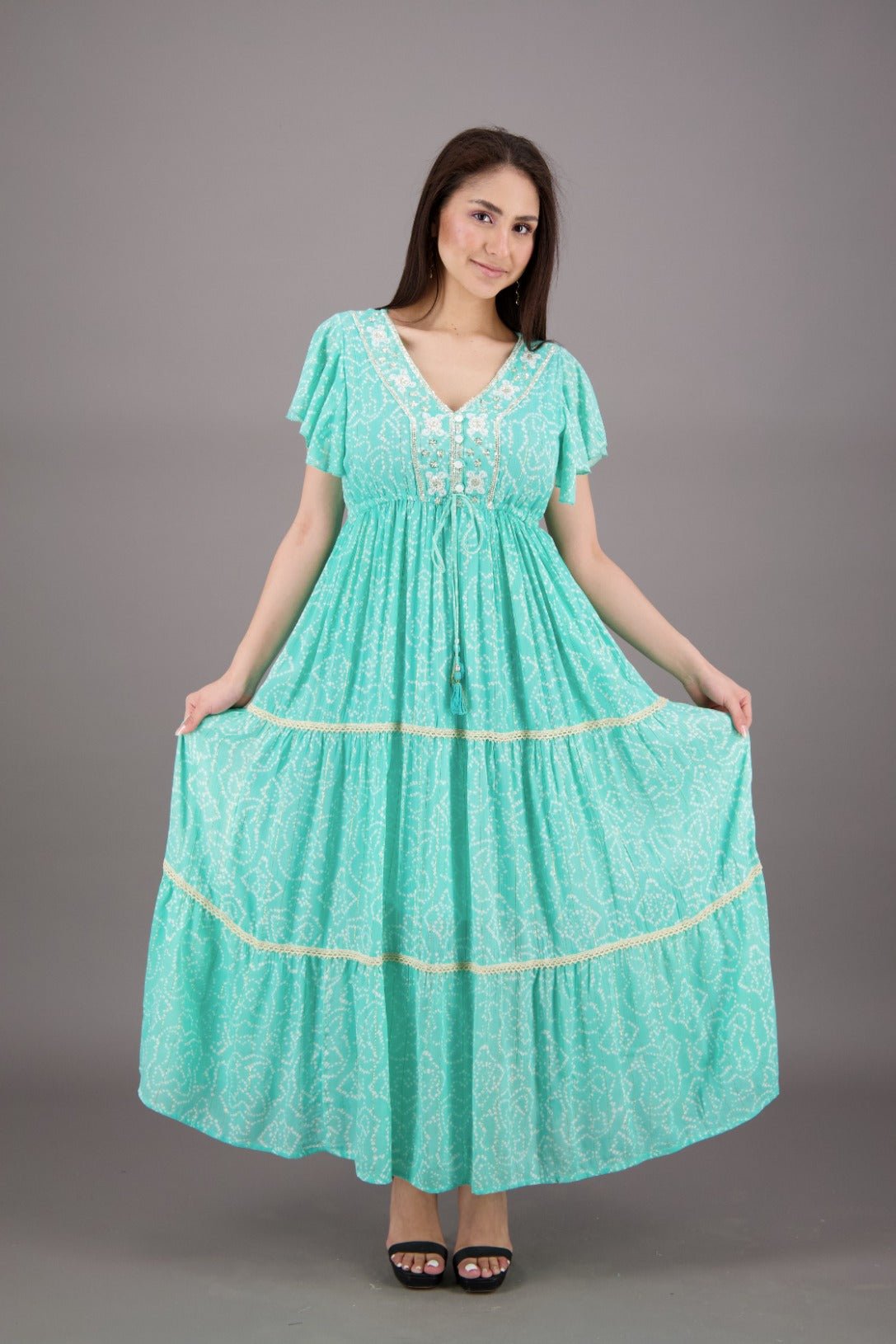 Floral Whisper Maxi Dress 24908 - Advance Apparels Inc