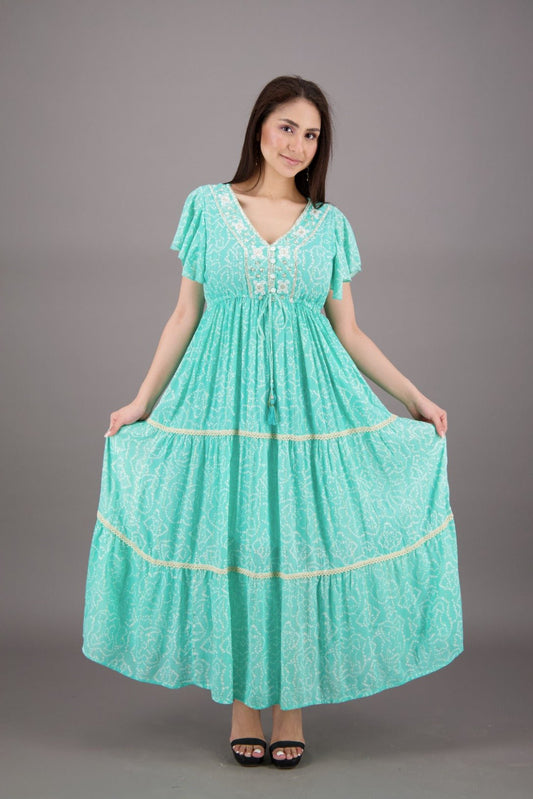 Floral Whisper Maxi Dress 24908 - Advance Apparels Inc