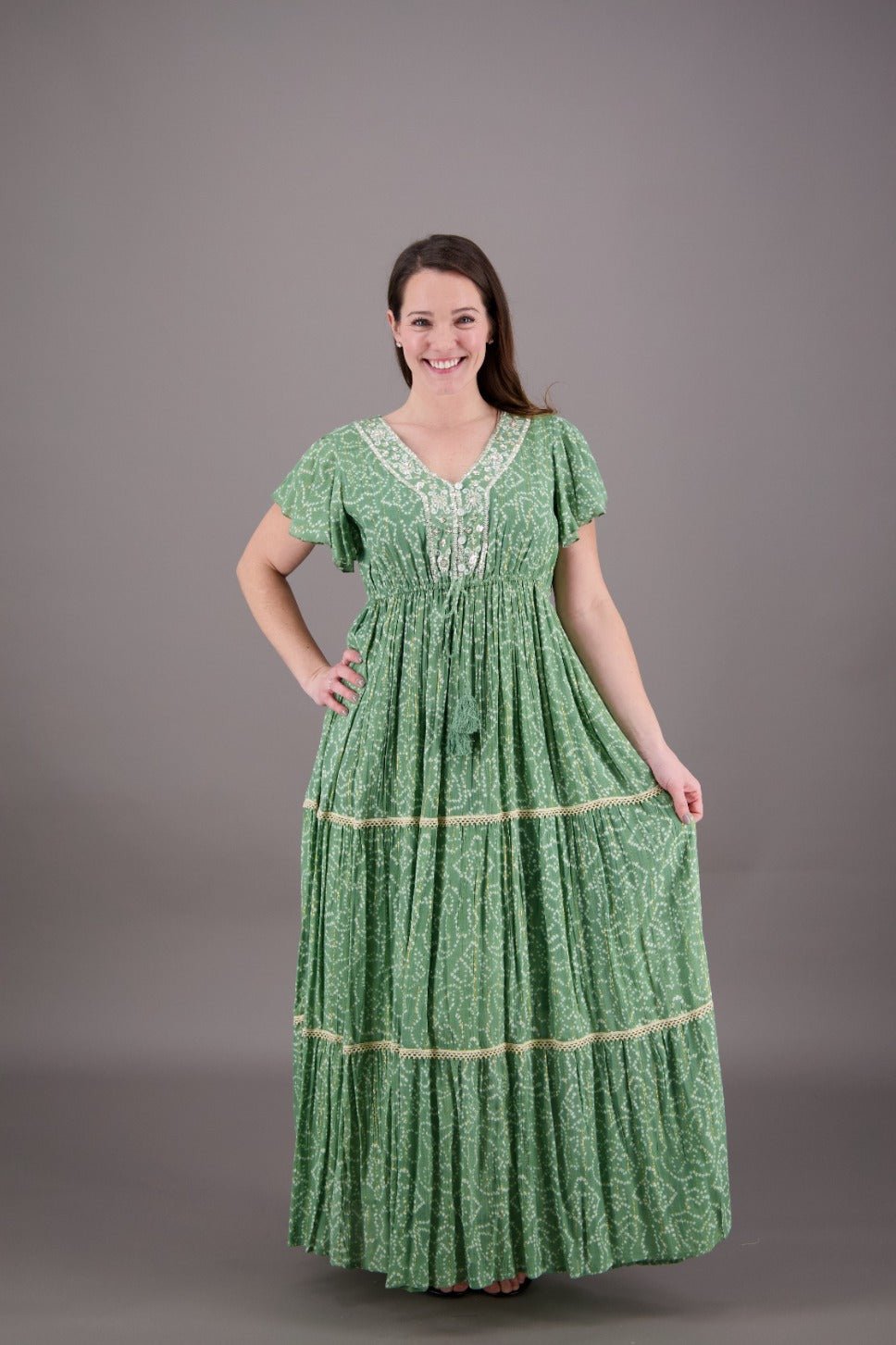 Floral Whisper Maxi Dress 24908 - Advance Apparels Inc