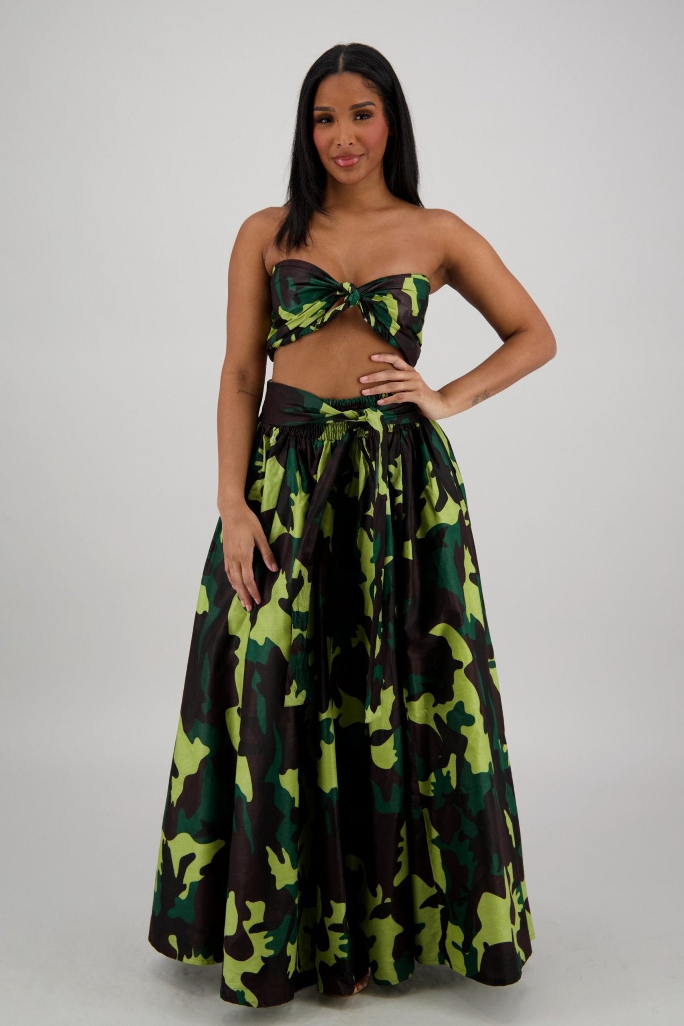 Forest - Camo Maxi Print Skirt 16317 - 274 - Advance Apparels Inc