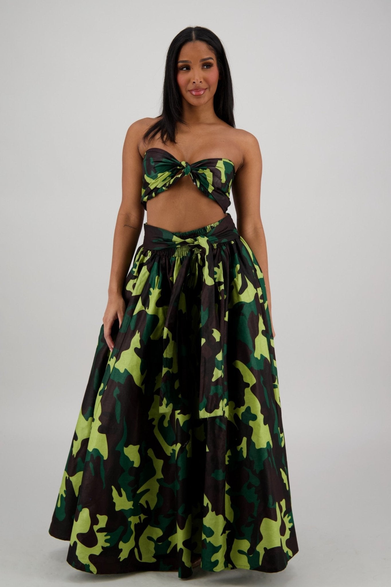 Forest - Camo Maxi Print Skirt 16317 - 274 - Advance Apparels Inc