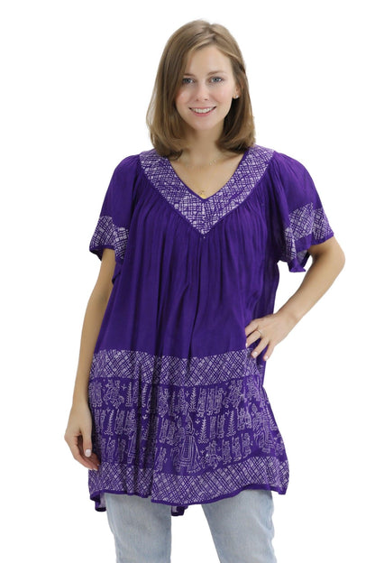 Geometric Border Print Blouse 94 - Advance Apparels Inc