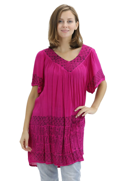 Geometric Border Print Blouse 94 - Advance Apparels Inc