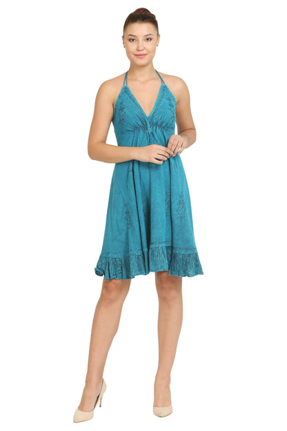 Halter Top Mid - Length Renaissance Dress 161115 - Advance Apparels Inc