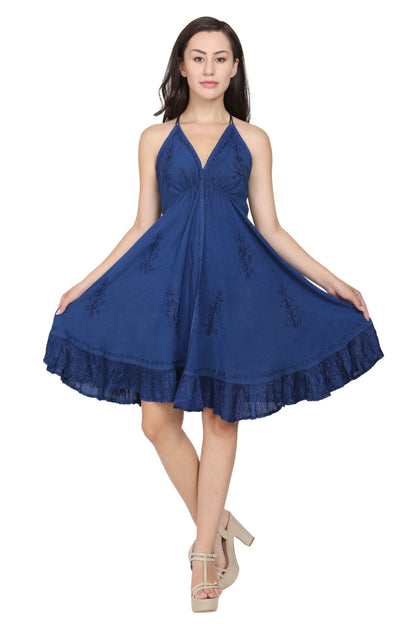 Halter Top Mid - Length Renaissance Dress 161115 - Advance Apparels Inc