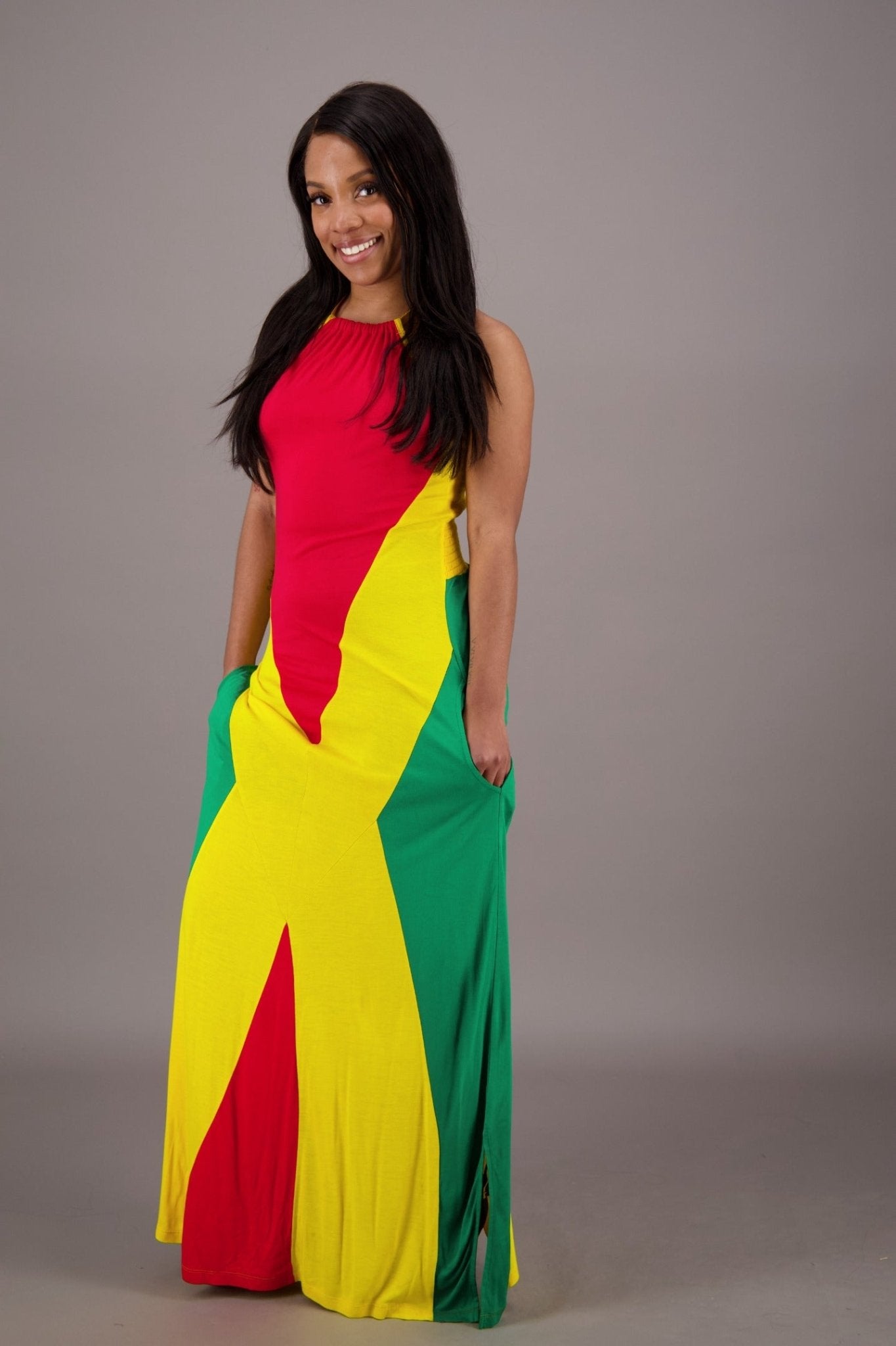 Island Rhythm Rasta Maxi Dress R - 487 - Advance Apparels Inc