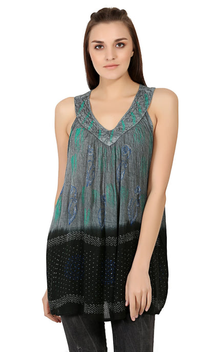 Jaipur Tie Dye V - Neck Tank Top 19525 - Advance Apparels Inc